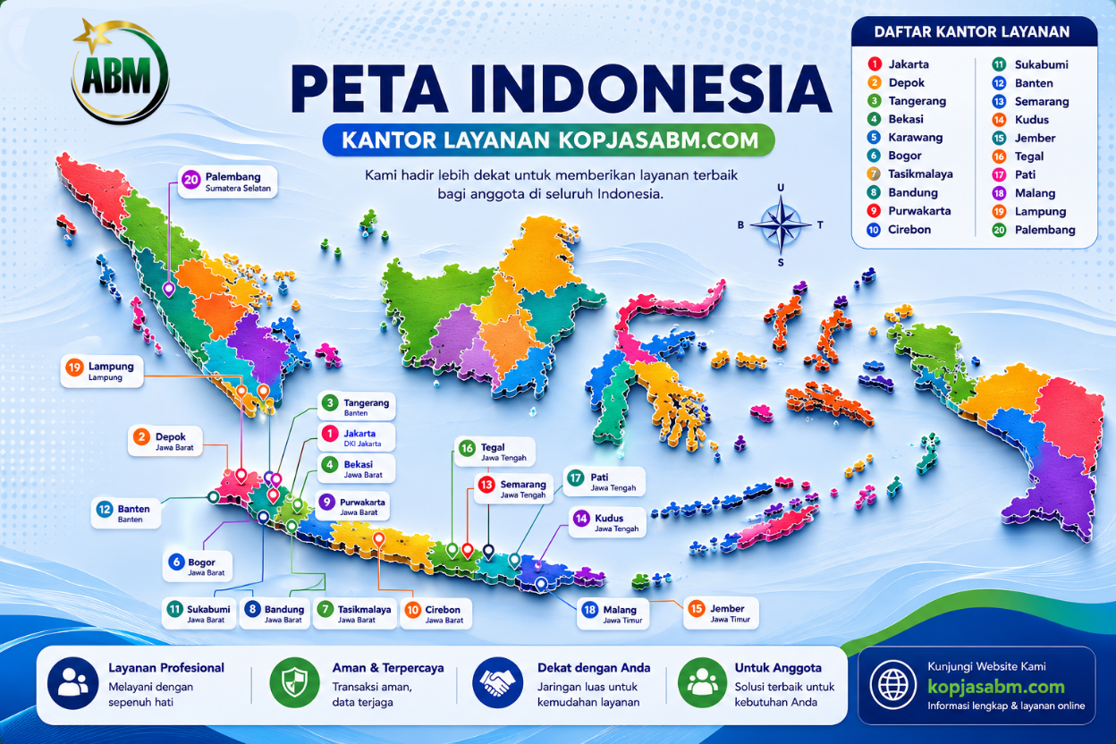 Peta Kantor Layanan KOPJAS ABM